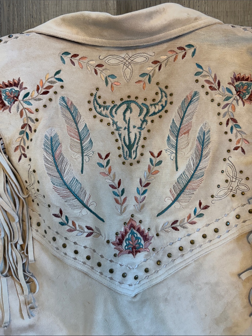 Fringe Cropped Suede Western Embroidered Vest - Picture 9 of 9